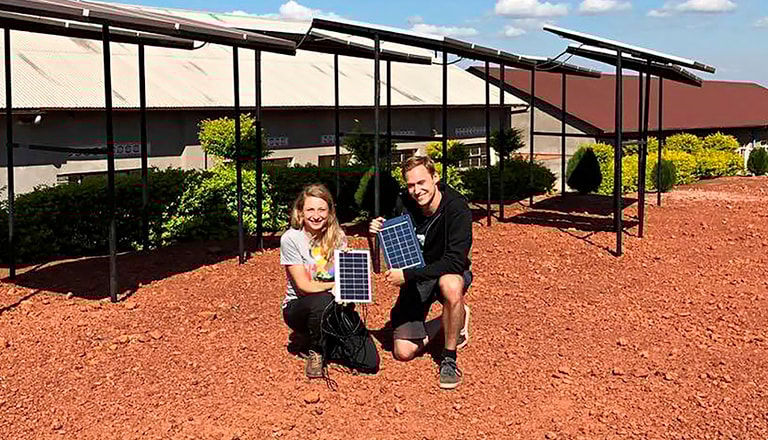Sara Svensson and Rasmus Lundvik from Engineers Without Borders at the The Institute of Technology at Linköping University, Sweden, are upgrading the power system at a girls’ school in Chonyonyo, Tanzania.