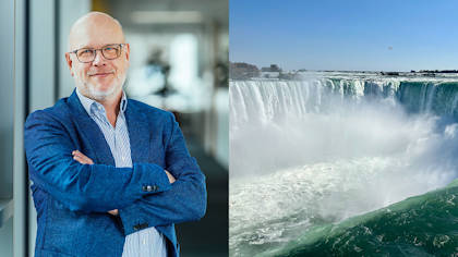 Alex Nieuwpoort, President of Wolfram Bergbau- und Hütten in Austria, and Niagara Falls.